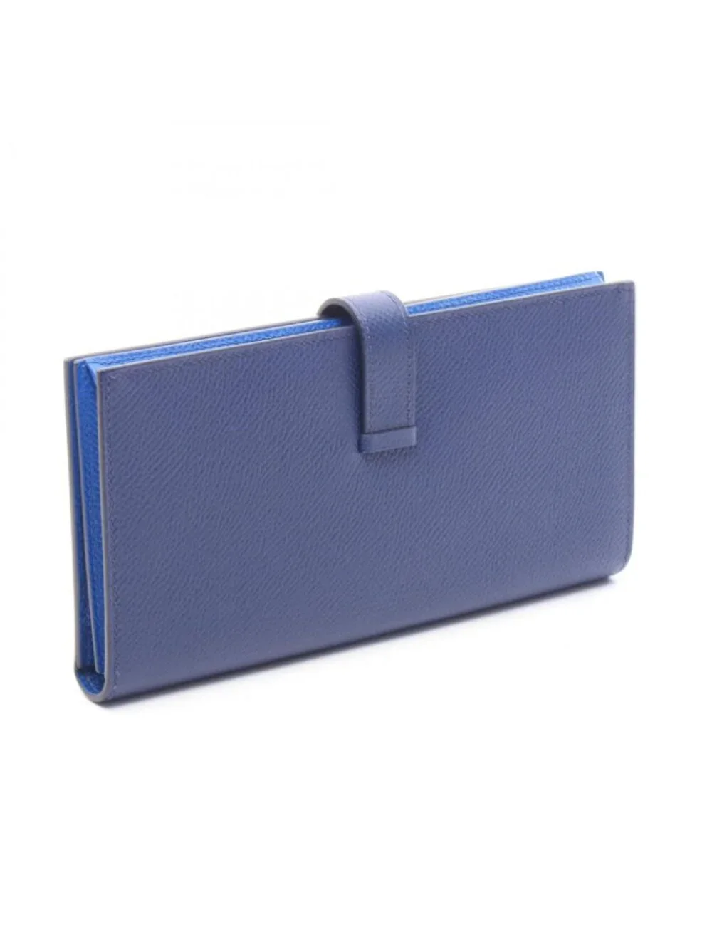 Hermes Bifold Wallet Bearn Soufflet Verso Blue Saphir France